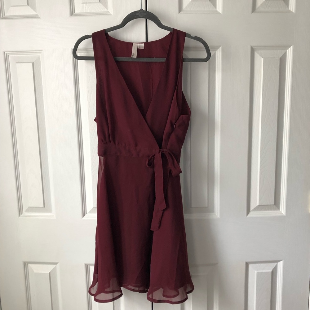 Red wrap dress